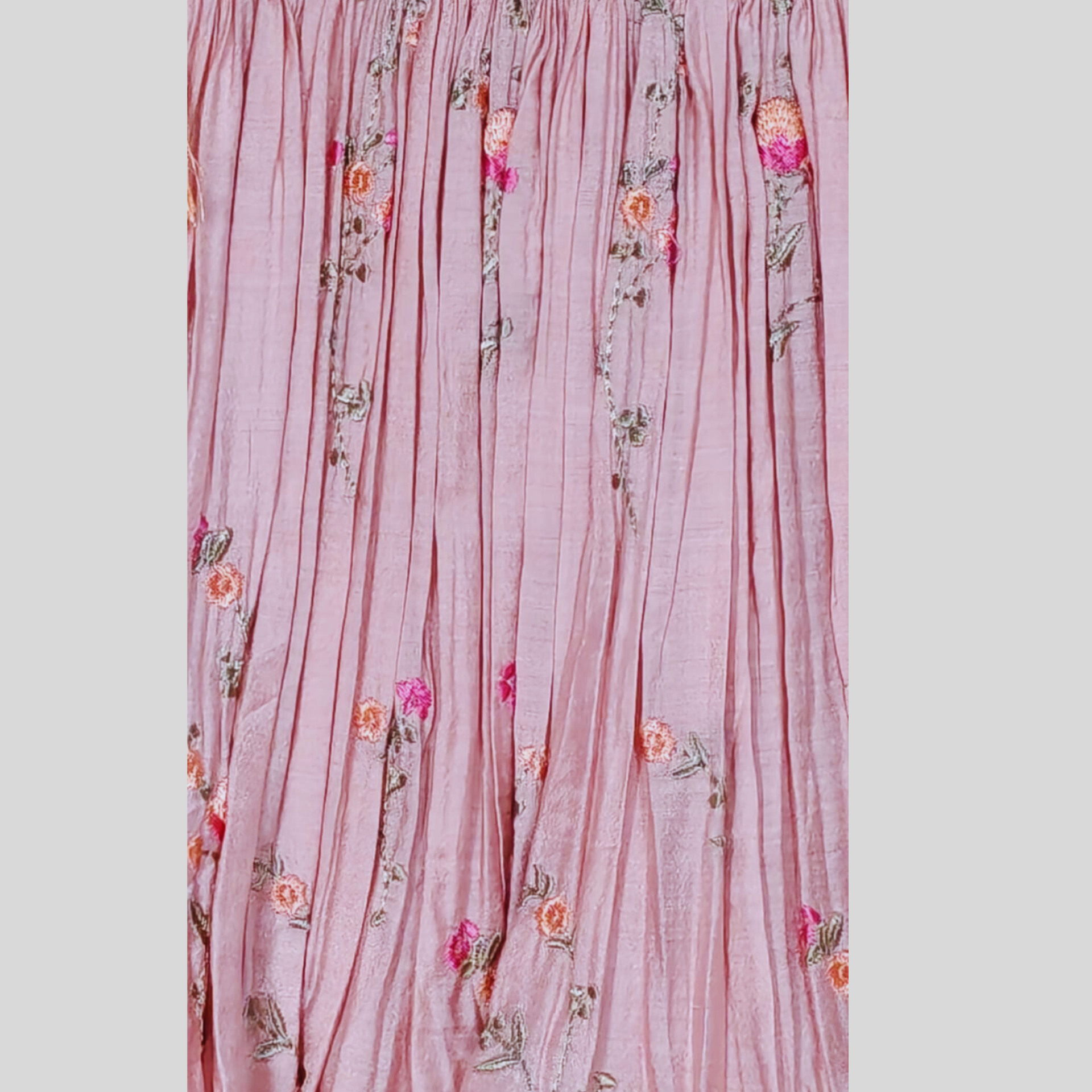 Blush Pink Embroidered Sleeveless Dress with Floral Print & Tassel Detail - My Store