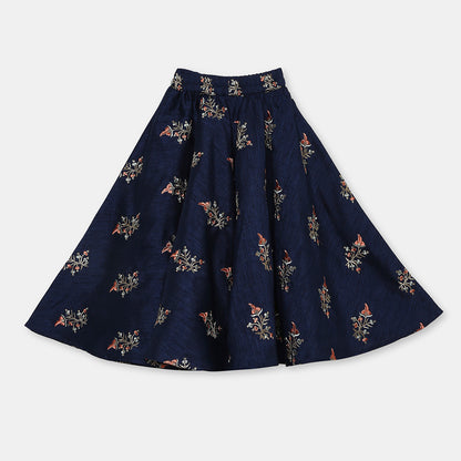 Mirror Work Embroidered Top with Flared Multi Color Lehenga. - My Store